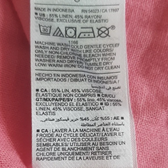 SWEET💞LINEN blendOld Navy Pink Tie-Strap Mini Dress Fits M POCKETS!!! - Picture 9 of 12